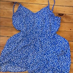 Divided Blue Floral Dress